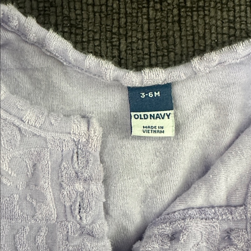 Lavender Textured Baby Romper - terry cloth - Picture 3 of 3